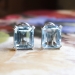 Elegant 5.80ct t.w. Emerald Cut Aquamarine Euro-Back Wedding Earrings 14k