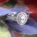 Estate .60ct t.w. Oval Diamond With Double Diamond Halo 14k White Gold Engagement Ring