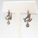 Victorian Antique .20ct t.w. Old Mine Cut & Rose Cut Diamond Drop Chandelier Floral Earrings 14k