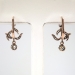 Victorian Antique .20ct t.w. Old Mine Cut & Rose Cut Diamond Drop Chandelier Floral Earrings 14k