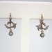 Victorian Antique .20ct t.w. Old Mine Cut & Rose Cut Diamond Drop Chandelier Floral Earrings 14k