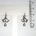 Victorian Antique .20ct t.w. Old Mine Cut & Rose Cut Diamond Drop Chandelier Floral Earrings 14k