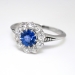 Antique Edwardian 1915 .83ct t.w. Sapphire & Old European Cut Diamond Halo Engagement Ring Platinum