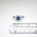 Antique Edwardian 1915 .83ct t.w. Sapphire & Old European Cut Diamond Halo Engagement Ring Platinum