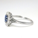 Antique Edwardian 1915 .83ct t.w. Sapphire & Old European Cut Diamond Halo Engagement Ring Platinum