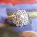 Antique 1900's Art Nouveau 2.20ct t.w. Old Cushion Cut Diamond Halo Engagement Anniversary Ring 18k Platinum