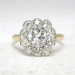 Antique 1900's Art Nouveau 2.20ct t.w. Old Cushion Cut Diamond Halo Engagement Anniversary Ring 18k Platinum