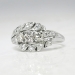Vintage Art Deco 1930's .94ct t.w. Old European Cut Diamond Cocktail Anniversary Ring Platinum