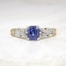 Antique Edwardian 1920's 1.25ct t.w. Sapphire & Diamond Engagement Ring 18k Platinum