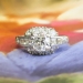 Art Deco 1930's 1.24ct t.w. Old European Cut Asscher Cut Diamond Engagement Ring Platinum 14k