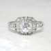 Art Deco 1930's 1.24ct t.w. Old European Cut Asscher Cut Diamond Engagement Ring Platinum 14k