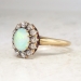 Victorian 1890's 1.65ctw Opal & Old European Cut Diamond Halo Ring 14k