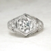 Art Deco 1930's 2ct t.w. Old European Cut Diamond Engagement Ring Platinum 14k