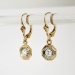 Vintage Art Deco 1930's .35ct t.w. Diamond Drop Two Tone Earrings 14k