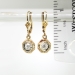 Vintage Art Deco 1930's .35ct t.w. Diamond Drop Two Tone Earrings 14k