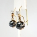 Vintage Art Deco 1930's 13.40ct t.w. Hematite & Old European Cut Diamond Earrings 14k Platinum