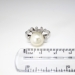 Edwardian 1920's Cultured Akoya Pearl & Diamond Crown Queen Ring 14k White Gold