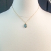 Vintage Art Deco 1930's .67ct t.w. Turquoise & Old Mine Cut Diamond Pendant Necklace 14k Gold