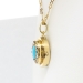 Vintage Art Deco 1930's .67ct t.w. Turquoise & Old Mine Cut Diamond Pendant Necklace 14k Gold