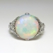 Edwardian 1920's 4.42ct t.w. Natural Opal & Diamond Filigree Platinum Ring