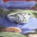 Edwardian 1920's Rare .82ct t.w. Old European Cut Diamond Filigree Hand Engraved Engagement Ring Platinum