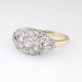 Art Deco Vintage 1930's Old European Cut Diamond Halo Engagement Cocktail Ring Two Tone 14k Gold