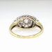Art Deco Vintage 1930's Old European Cut Diamond Halo Engagement Cocktail Ring Two Tone 14k Gold
