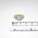 Art Deco Vintage 1930's Old European Cut Diamond Halo Engagement Cocktail Ring Two Tone 14k Gold