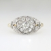 Art Deco Vintage 1930's Old European Cut Diamond Halo Engagement Cocktail Ring Two Tone 14k Gold