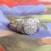 Art Deco Vintage 1930's Old European Cut Diamond Halo Engagement Cocktail Ring Two Tone 14k Gold