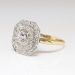 Art Deco 1930's 1.18ct t.w. Old European Cut Diamond Double Halo Two Tone Engagement Ring 14k Platinum