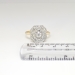 Art Deco 1930's 1.18ct t.w. Old European Cut Diamond Double Halo Two Tone Engagement Ring 14k Platinum