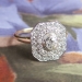 Art Deco 1930's 1.18ct t.w. Old European Cut Diamond Double Halo Two Tone Engagement Ring 14k Platinum