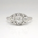 Vintage Art Deco 1930's .59ct t.w. Old European Cut Diamond Anniversary Engagement Ring Platinum