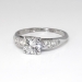 Vintage Retro 1940's .73ct t.w. Old Transitional Cut Diamond Engagement Ring Platinum