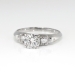 Vintage Retro 1940's .68ct t.w. Old Transitional Cut Diamond Engagement Ring Platinum