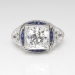 Vintage Art Deco Diamond Sapphire Engagement Ring Circa 1930's 2.34ct t.w. Wedding Anniversary Ring Platinum