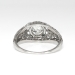 Vintage Art Deco 1930's Bezel Set Fleur De Lis Old European Cut Diamond Platinum Engagement Wedding Anniversary Ring