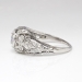 Vintage Art Deco 1930's Bezel Set Fleur De Lis Old European Cut Diamond Platinum Engagement Wedding Anniversary Ring