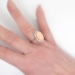 Vintage Retro 1950's 6.50ct t.w. Natural Coral & Old Single Cut Diamond Halo Ring 14k White Gold