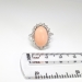 Vintage Retro 1950's 6.50ct t.w. Natural Coral & Old Single Cut Diamond Halo Ring 14k White Gold