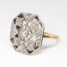 Art Deco 1930's .66ct t.w. Old European Cut Diamond Two Tone Anniversary Cocktail Ring 14k Platinum