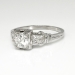 Vintage Art Deco 1930's Old European Cut Diamond Two Row Engagement Ring Platinum