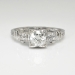 Vintage Art Deco 1930's Old European Cut Diamond Two Row Engagement Ring Platinum