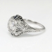 Vintage Art Deco 1930's .68ct t.w. Diamond Sapphire Filigree Engagement Ring Platinum