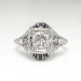 Vintage Art Deco 1930's .68ct t.w. Diamond Sapphire Filigree Engagement Ring Platinum