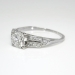 Vintage 1940's Retro .86ct t.w. Old Transitional Cut Diamond Engagement Ring Platinum 14k