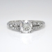 Vintage 1940's Retro .86ct t.w. Old Transitional Cut Diamond Engagement Ring Platinum 14k