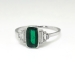 Edwardian 1920's 1.17ct t.w. Old European Cut Diamond & Emerald Engagement Anniversary Ring Platinum