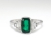 Edwardian 1920's 1.17ct t.w. Old European Cut Diamond & Emerald Engagement Anniversary Ring Platinum